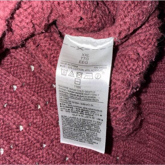 Old Navy Women's Popcorn Knit Sweater Plus Size XXL Marin Berry - Picture 4 of 7